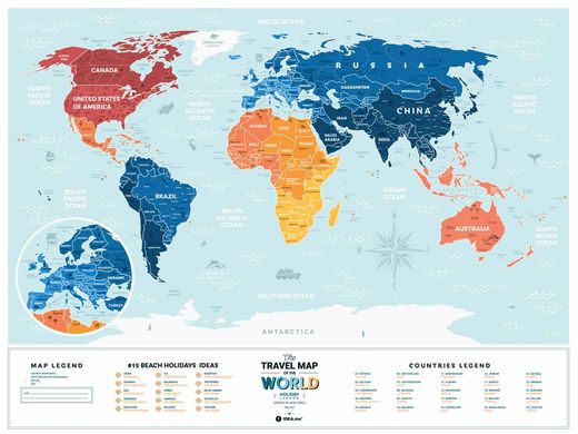 Скретч карта мира "Travel Map Holiday Lagoon World"