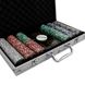 Фабрика Покера: Набор из 300 фишек для покера с номиналом в серебристом кейсе