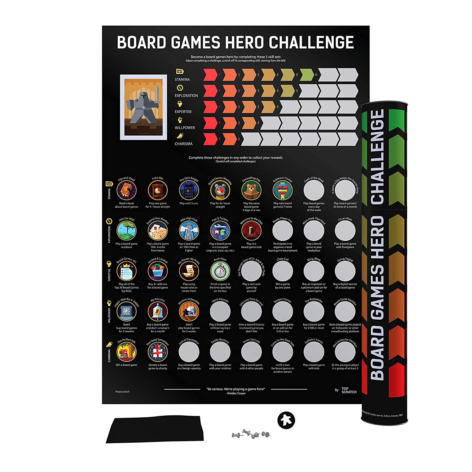 Скретч-постер Board Games Hero Challenge купить в Украине ➤➤  Интернет-магазин Gameland | Одесса, Киев