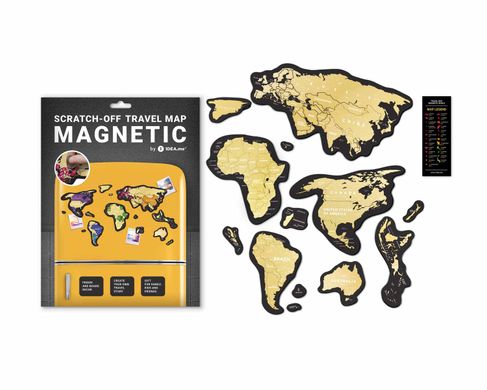 Магнитная скретч карта мира "Travel Map MAGNETIC World"