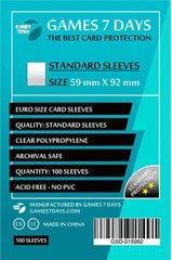 Протектори Games7Days (59 x 92 мм) Standard Euro Size, 100шт.
