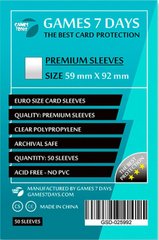 Протектори Games7Days (59 x 92 мм) Premium Euro Size, 50шт.