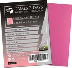 Протектори Games7Days (66 х 91 мм / 63.5x88 мм) Pink Premium MTG, 80 шт.
