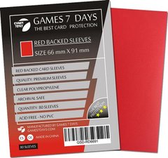 Протектори Games7Days (66 х 91 мм / 63.5x88 мм) Red Premium MTG, 80 шт.