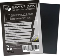 Протектори Games7Days (66 х 91 мм / 63.5x88 мм) Black Premium MTG, 80 шт.