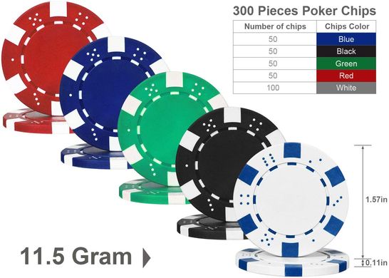 Набір покерний 300 фішок по 11,5 г (алюмінієвий кейс)