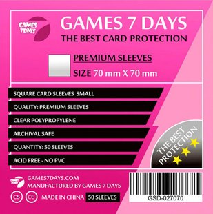 Протектори Games7Days (70 x 70 мм) Premium Square, 50шт.