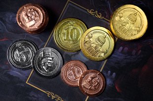 Металеві монети універсальні: 50 Metal Industrial Coin Board Game Upgrade Set