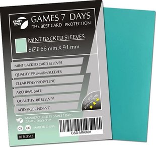 Протектори Games7Days (66 х 91 мм / 63.5x88 мм) Mint Premium MTG, 80 шт.