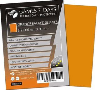 Протектори Games7Days (66 х 91 мм / 63.5x88 мм) Orange Premium MTG, 80 шт.