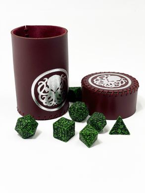 Чаша для кубиків Ктулху (бургунді) (Dice cup Cthulhu burgundy)