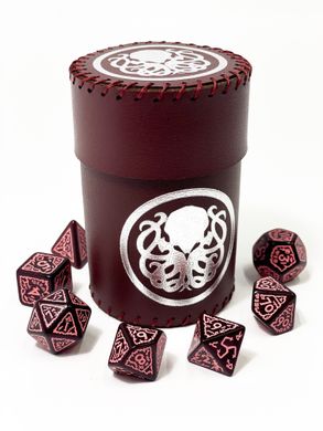 Чаша для кубиків Ктулху (бургунді) (Dice cup Cthulhu burgundy)