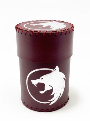 Чаша для кубиків Вовк (бургунді) (Dice cup Wolf burgundy)