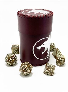 Чаша для кубиків Вовк (бургунді) (Dice cup Wolf burgundy)