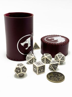 Чаша для кубиків Вовк (бургунді) (Dice cup Wolf burgundy)