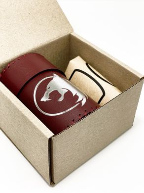 Чаша для кубиків Вовк (бургунді) (Dice cup Wolf burgundy)