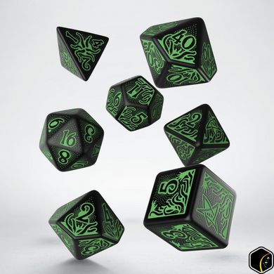 Набір кубиків Call of Cthulhu 7th Edition Black & Green Dice Set (7)