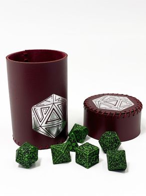 Чаша для кубиків D20 (бургунді) (Dice cup D20 burgundy)