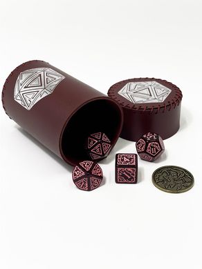 Чаша для кубиків D20 (бургунді) (Dice cup D20 burgundy)