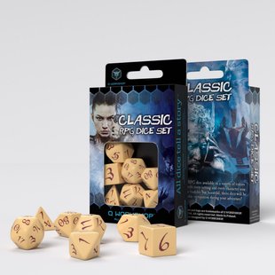 Набір кубиків Classic RPG Beige & Burgundy Dice Set (7)