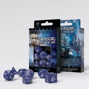 Набір кубиків Classic RPG Cobalt & White Dice Set (7)