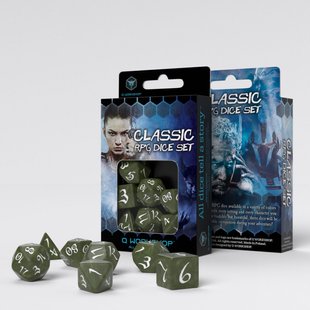 Набір кубиків Classic RPG Olive & White Dice Set (7)