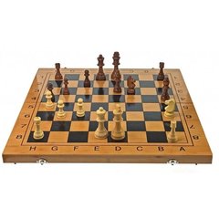 Нарды с шахматами и шашками бамбуковые (49х49х2,5 см)